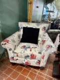 Floral Upholstered Club Arm Chair