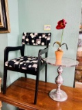 Geometric Upholstery Armchair, Round Side Table