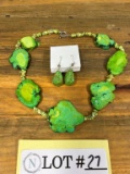 Large Chunk Howlite Turquoise Necklace