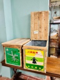 Pair Vintage Metal Lined Wood Tea Crates