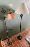 Vintage And Modern Floor Lamps Pair