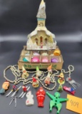 Vintage Snowy Church, Box Glass Ornaments