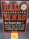 1940s Hall Lines Display Sign With Cardboard Easel