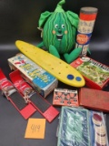 Vintage Tinkertoy Canister, Watermelon Plush