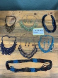 Pair Fringe Style Bead Necklaces With Matching Earrings