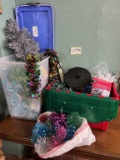 Totes Of Christmas Decorations Includes Lights, And More