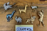 Vintage Enamel And Rhinestone Animal Pins
