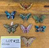 Beautiful Rhinestone And Enamel Butterfly Brooches