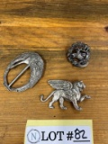 Vintage Winged Lion Of Venice Griffen Brooch