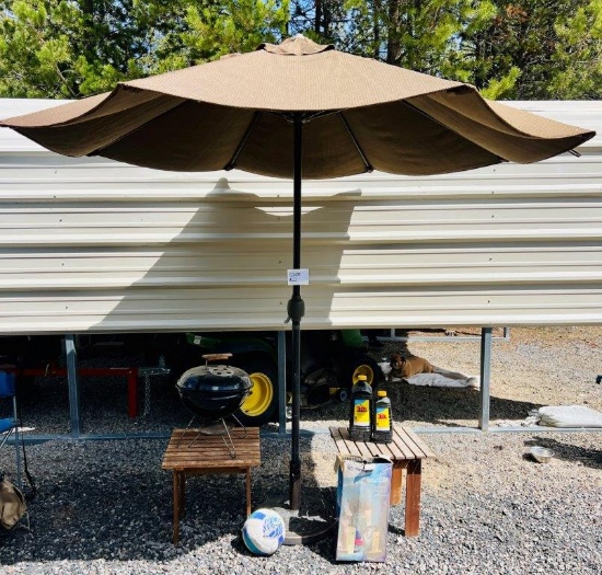 Umbrella with Stand, Portable Kettle BBQ