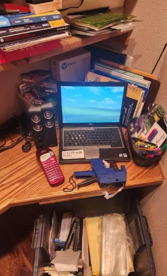 Dell "latitude" Laptop And Assorted Office Supplies
