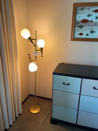 1968 MCM Danish Mahogany 'Onion' Globe Lamp