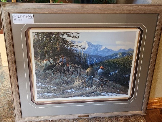 Signed Numbered Framed Michael Sieve "wapiti Ridge"