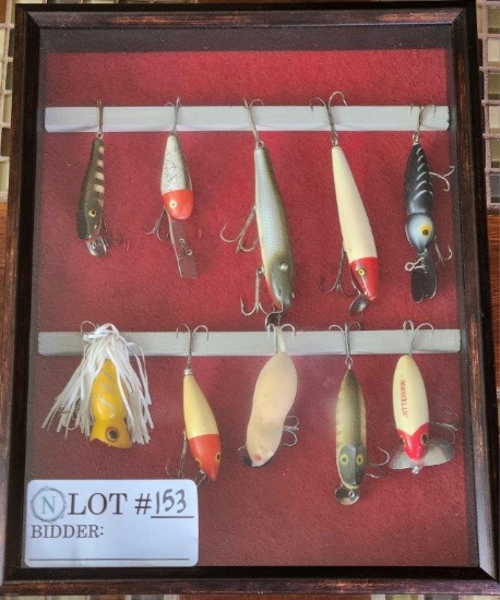 Shadow Box With Vintage Fishing Lures