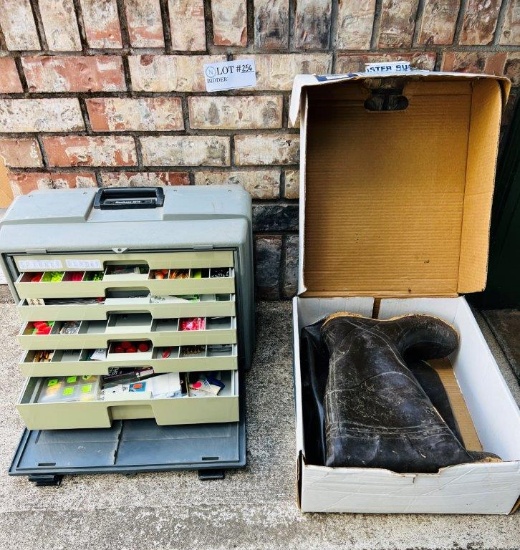 Multi Tray Fishing Tackle Box With Supplies