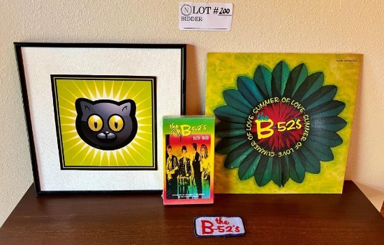 B-52's Vinyl Album, Vhs, Patch And Framed Art