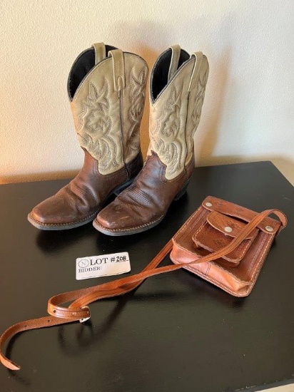 Cowboy Boots And Vintage Satchel