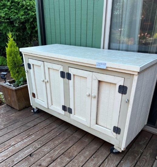 Rolling Wood Cabinet