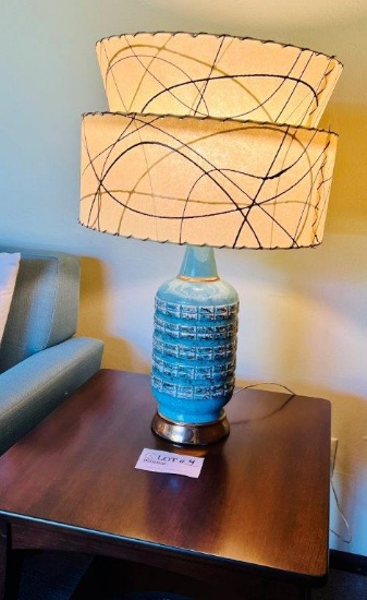 1960s Ceramic Base Double Shade Table Lamp