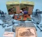 Pair Orig Box Trio Aurora Prehistoric Scenes