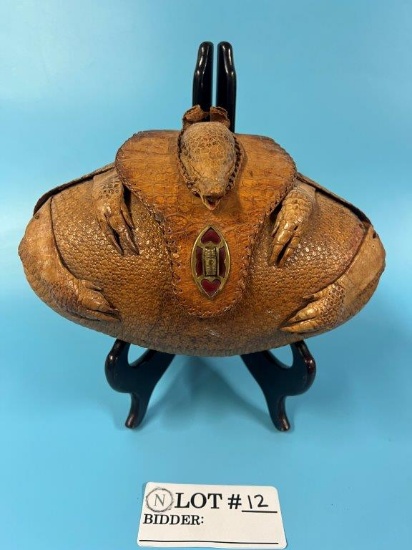 1930s 40s "Armadillo" Handbag with taxidermy