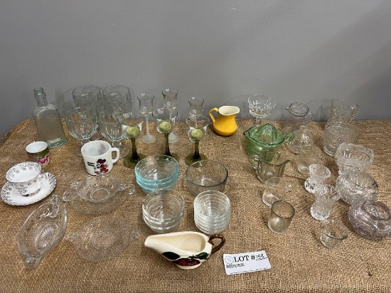 US Glass Co Green Depression Glass Juicer