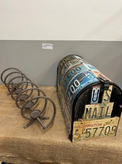 Vintage License Plate Clad Mailbox