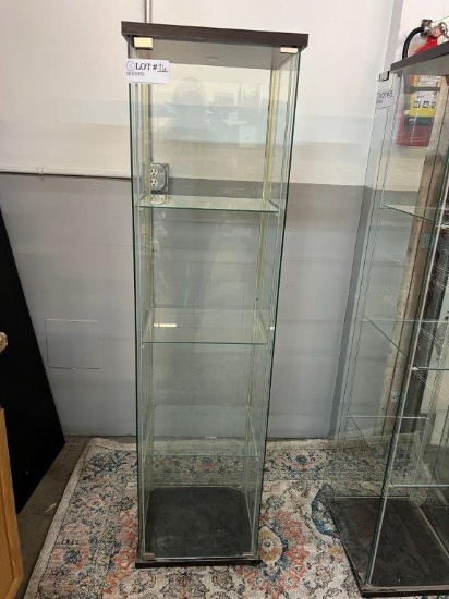 Tall Narrow Glass 3 Shelf Display Case
