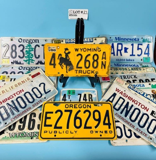 Vintage Collection of Vehicle License Plates