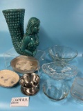 Kalalou Turquoise Ceramic Mermaid Vase