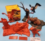 One Orig Box Pair Aurora Prehistoric Scenes