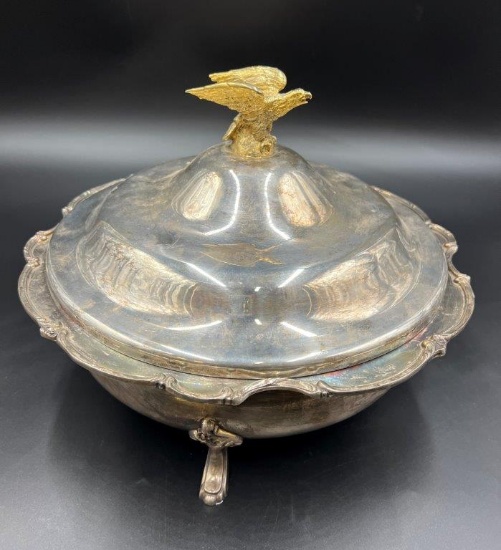 Anheuser Busch Silver Plate Tureen with Glass Insert