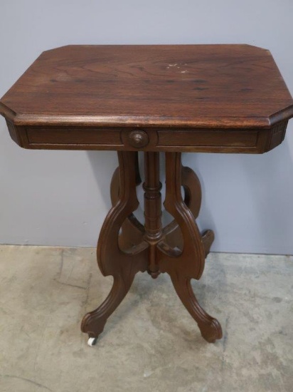Victorian Eastlake Side Table with Casters