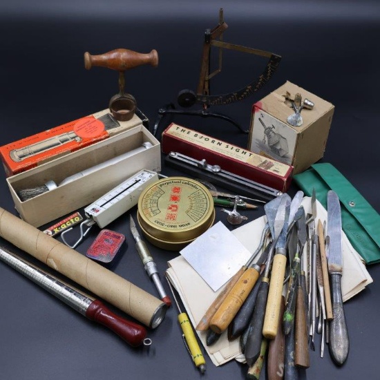 Various Vintage Tools Including Scale and Jewelry Making