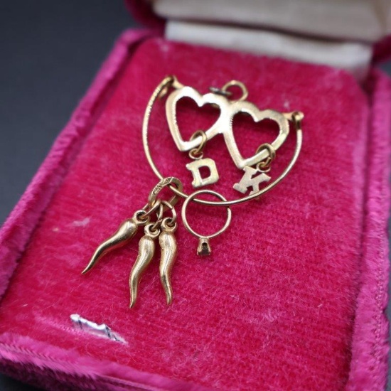 14K Marked Charms on Pendant
