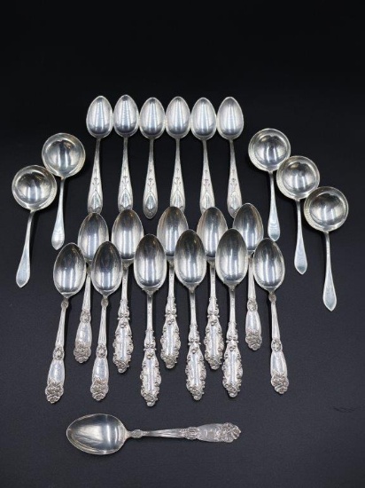 Collection of Sterling Silver Spoons various patterns
