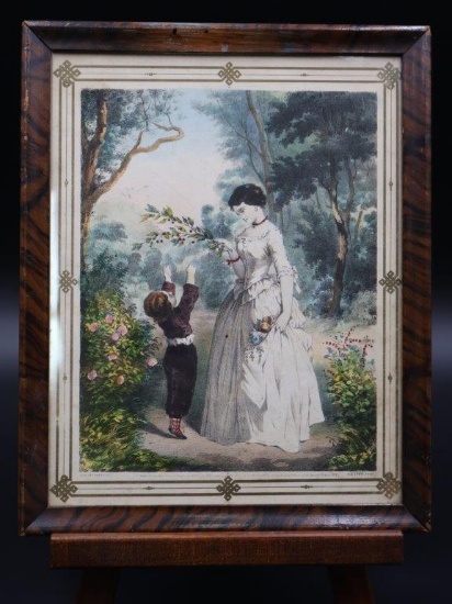 1852 Framed Hand Colored Lithograph