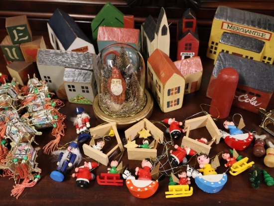 Vintage GiftCo Wood Miniature Ornaments, plus