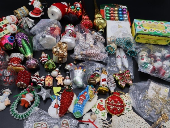 "Sugared" Glass Pine Cone Ornaments, plus