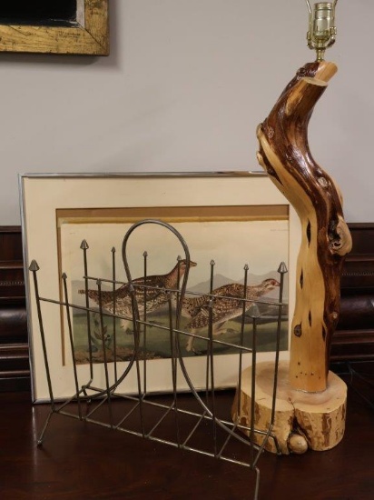Vintage Metal Newspaper Magazine Rack, plus