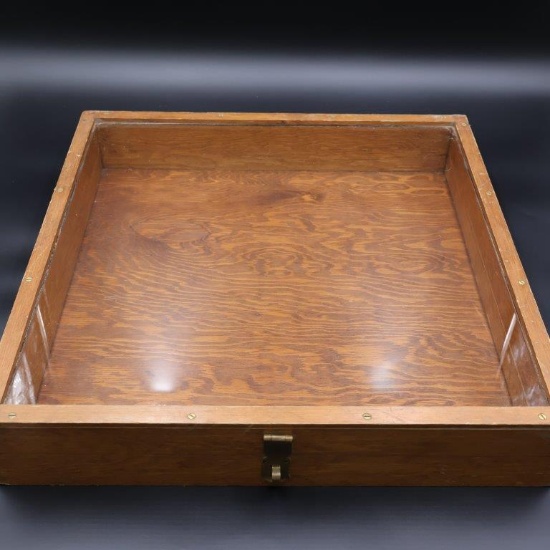 Hinged Lid Wood Display Box with Latch