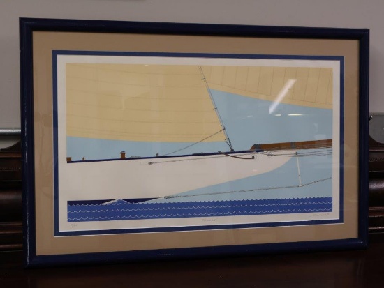 Signed Numbered Framed Sailboat Art by Serrano
