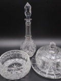 1930s Brilliant Cut Crystal Cloche and Plate, plus
