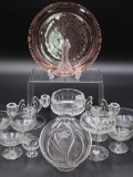 Pink Depression Glass Platter and Glassware