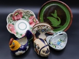 Made Mexico Tonala style Pottery Animals and Servingware
