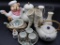 Fitz n Floyd Japan Etoile Blanche Coffee Pot, and Vases