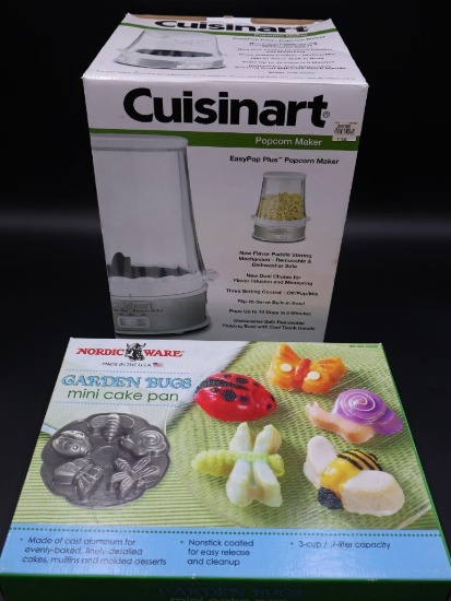 Nordic Ware "Garden Bugs" Mini Cake Pan & Cuisinart Popcorn Maker