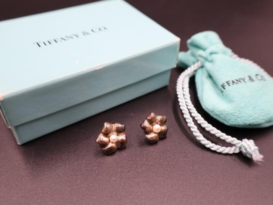 Tiffany and Co Sterling Silver and Pearl Earrings