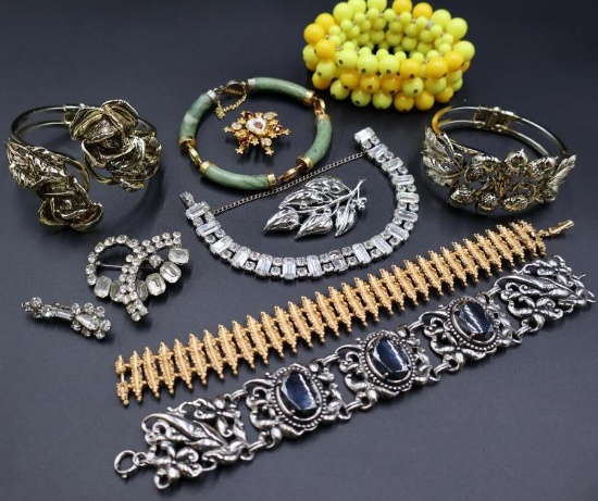 1950s Hermite Rhinestone Panel Bracelet
