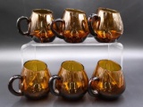 MCM Blenko Amber Asymmetric Mugs